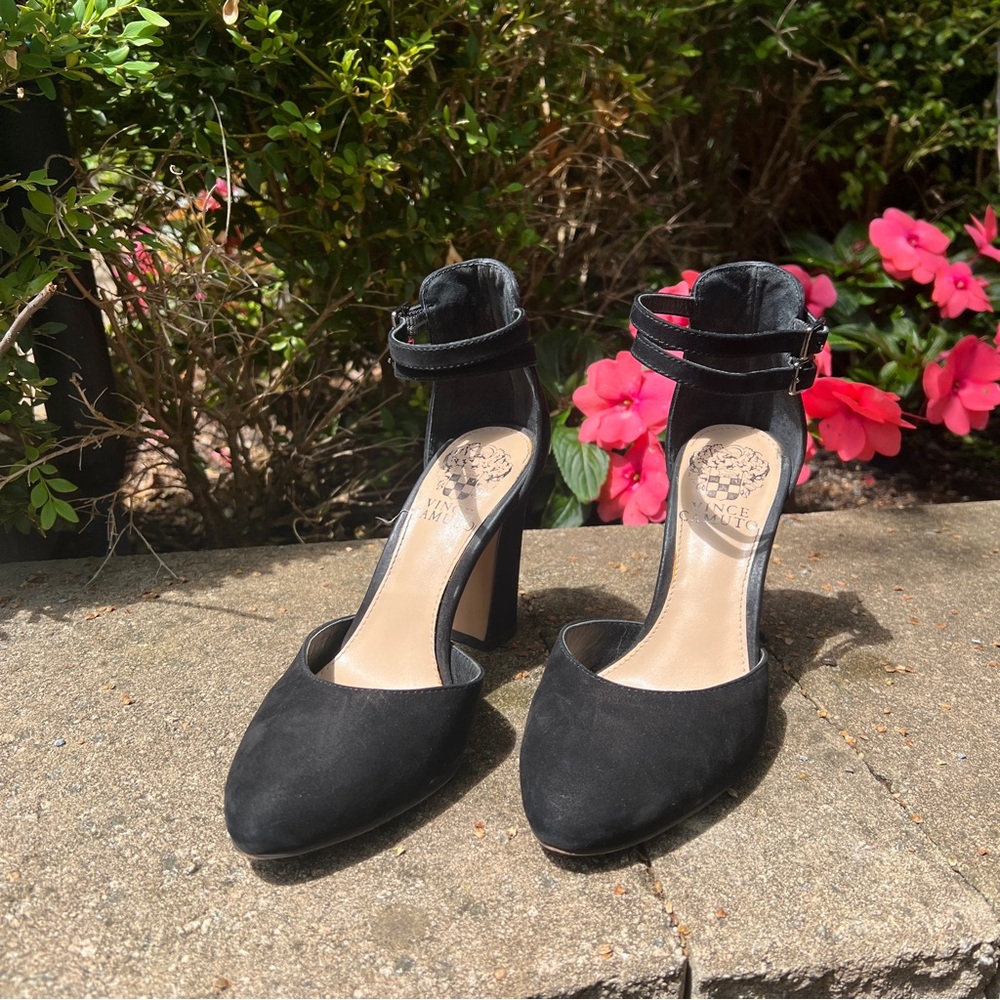 Black Suede Vince Camuto Dorinda Heels